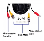 CABLE CAMERA SERV BNC+ALIM BLANC 30M 