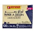 POCHETTE PAPIER DESSIN NOIR 10F 24X32CM 120G TECHNO 9470 