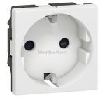 Prise electrique 2p+T MOSAIC 45X45 BLANC domelec 