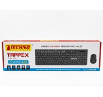 COMBO CLAVIER+SOURIS S/FILS WERLESS TAPPEX NOIR TECHNO 8707
