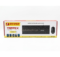 COMBO CLAVIER + SOURIS USB TAPPEX NOIR TECHNO 8705 