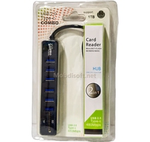 HUB USB 6 PORTS 3.0 AVEC LECTEUR CARTE MEMOIRES 