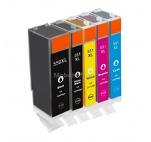 PACK CARTOUCHE  CANON 550/551/MG5450/(BK XL-BK-CY-M-Y)RC Cartouche d'encre de haute qualité compatible...