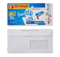 PAQUET Enveloppe F15  BLANC FENTRE ADHESIF TECHNO 5698 BT25 