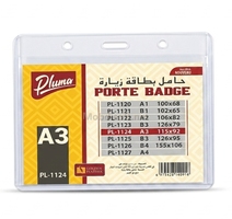 PORTE BADGE  PLUMA  A3  PVC PLUMA PL-1124 