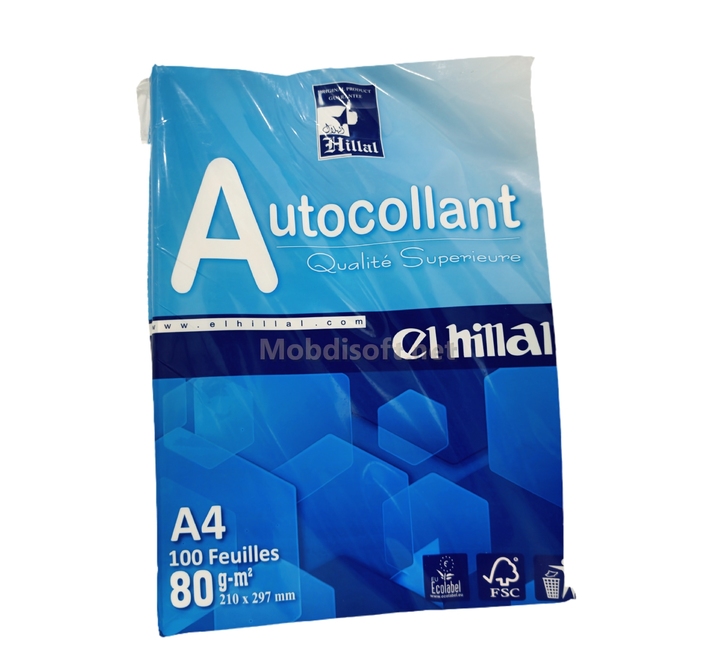 RAME PAPIER AUTOCOLLAN  BRI A4 100F 80G EL HILLAL 